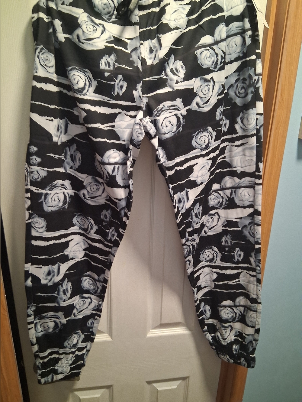fresh Black and Blue Logo Stripe Joggers